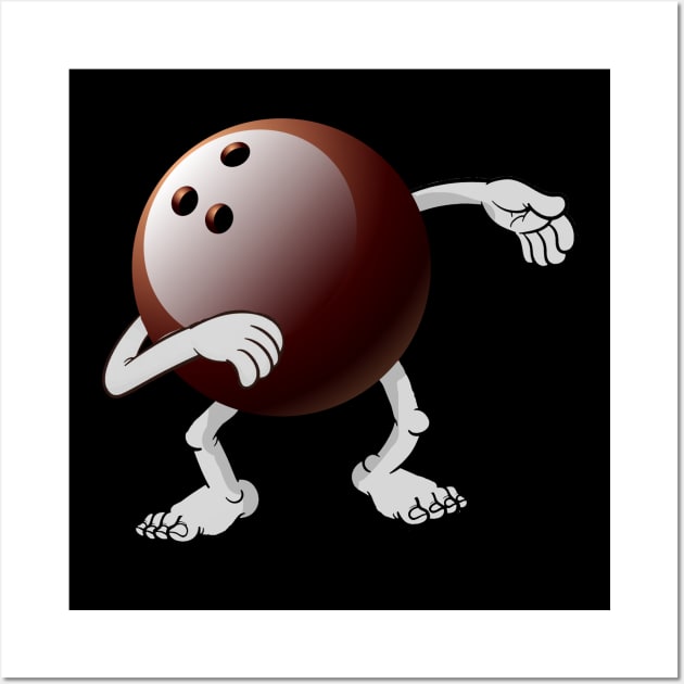 Funny dabbing bowling ball Wall Art by williamarmin